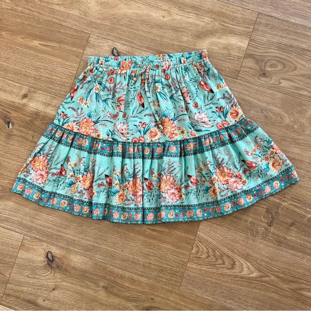 Arnhem Women’s 2 piece Flora Teal Skirt Set AUS Size 8 US Size 4Great Condition - Picture 5 of 13